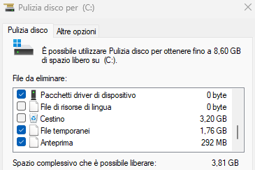 Liberare Spazio sul PC