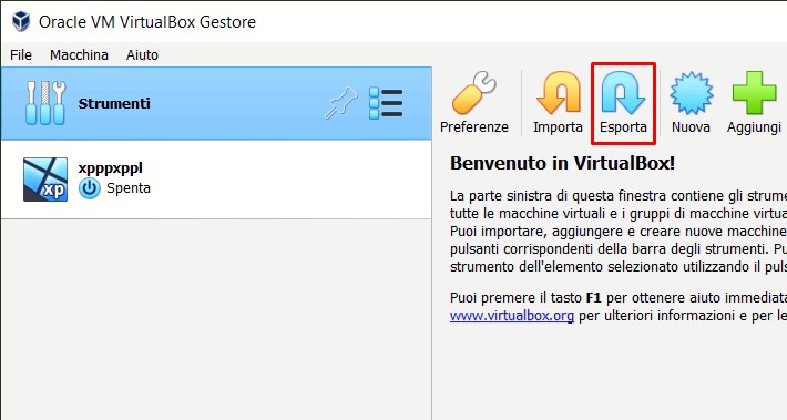 trasferire VM da VirtualBox a VMware