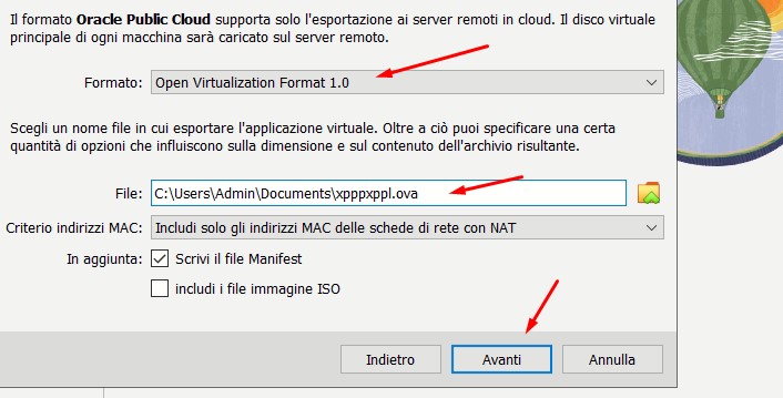 trasferire VM da VirtualBox a VMware