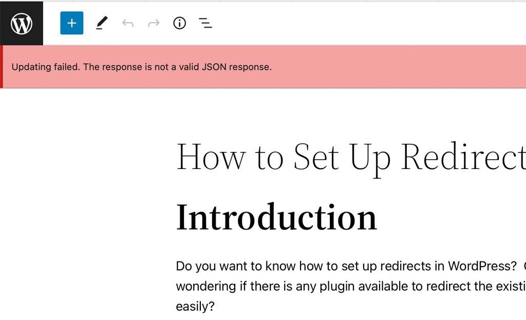 correggere l'errore JSON non valido WordPress