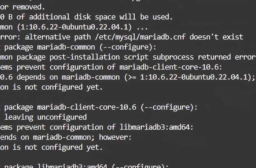 path /etc/mysql/mariadb.cnf doesn't exist