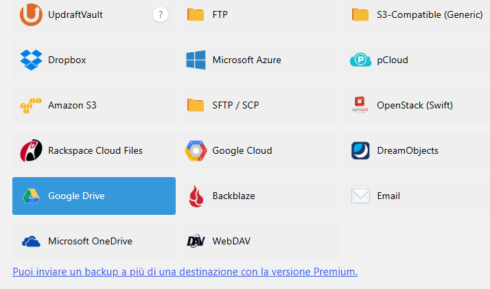 backup WordPress con UpdraftPlus