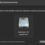 Modificare le impostazioni di sicurezza del disco di avvio del Mac