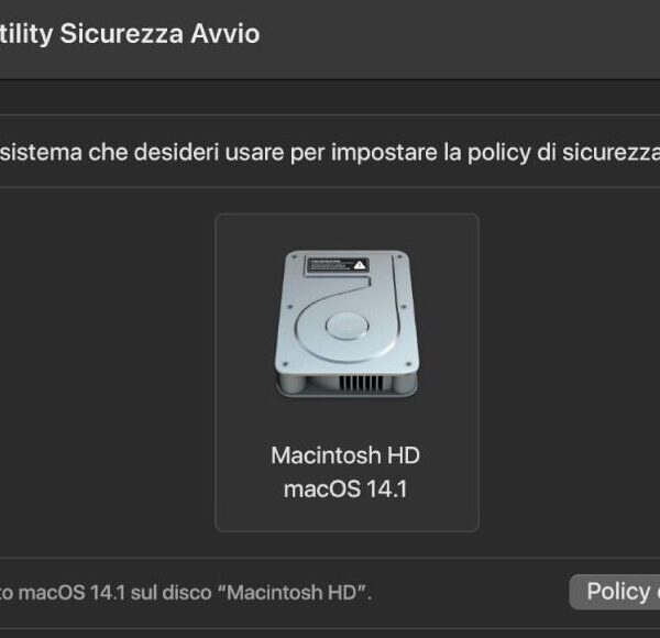 Come modificare le impostazioni di sicurezza del disco di avvio del Mac con chip Apple