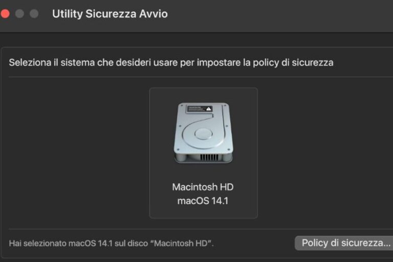 Modificare le impostazioni di sicurezza del disco di avvio del Mac