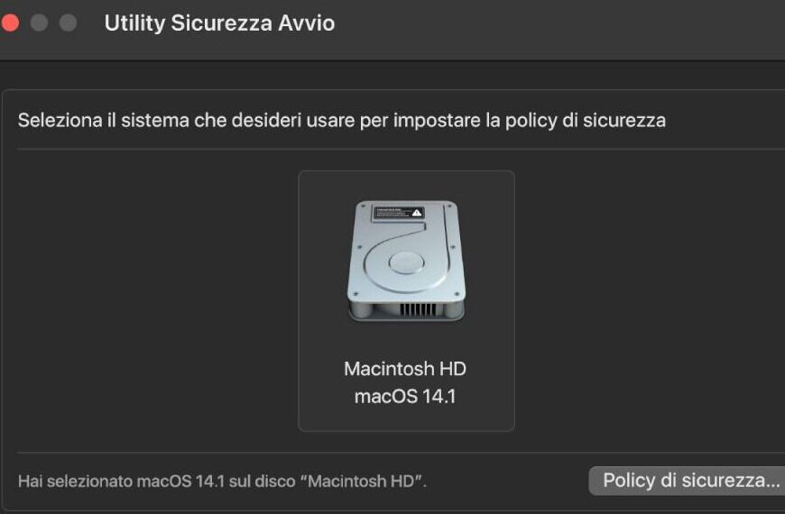 Modificare le impostazioni di sicurezza del disco di avvio del Mac