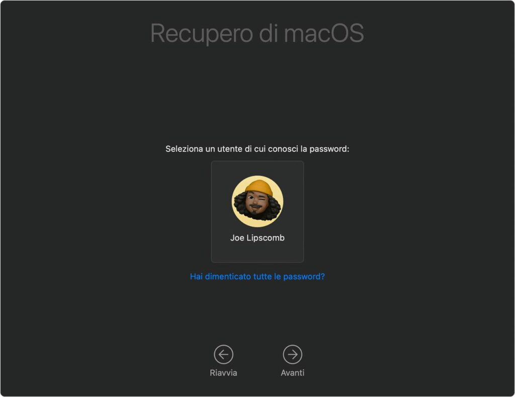 Password del Mac dimenticata